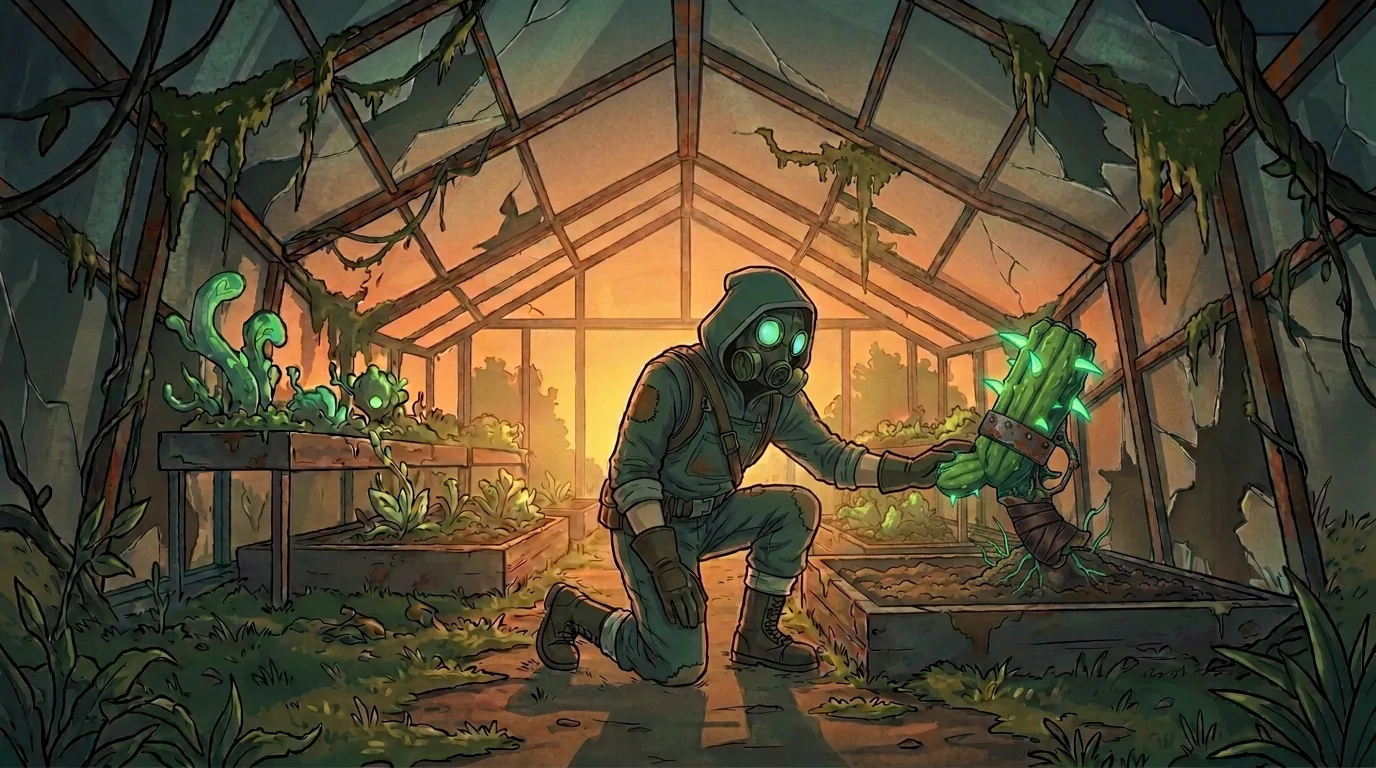 A weapon growing from the soil