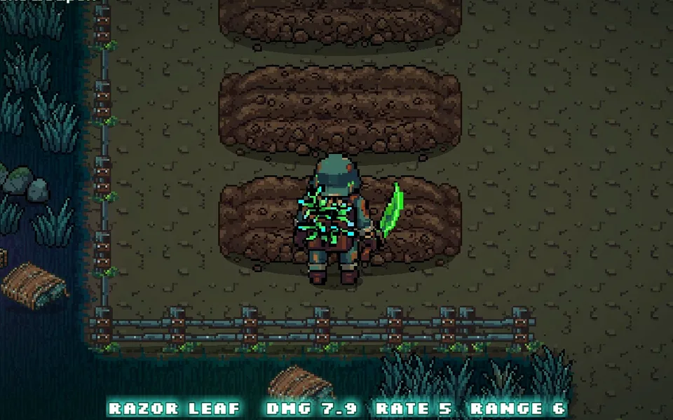 The gardener holding a freshly harvested razor leaf blade